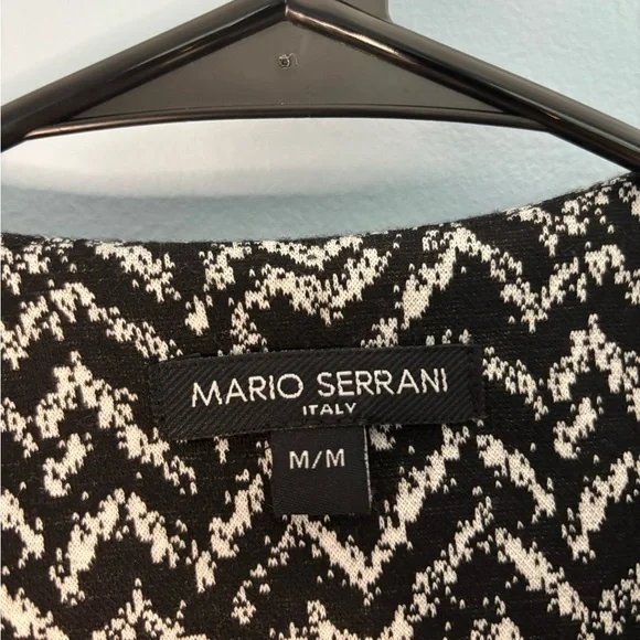 Mario Serrani Italy Open Front Classic Womens Blazer Black White Size Medium - Picture 3 of 4